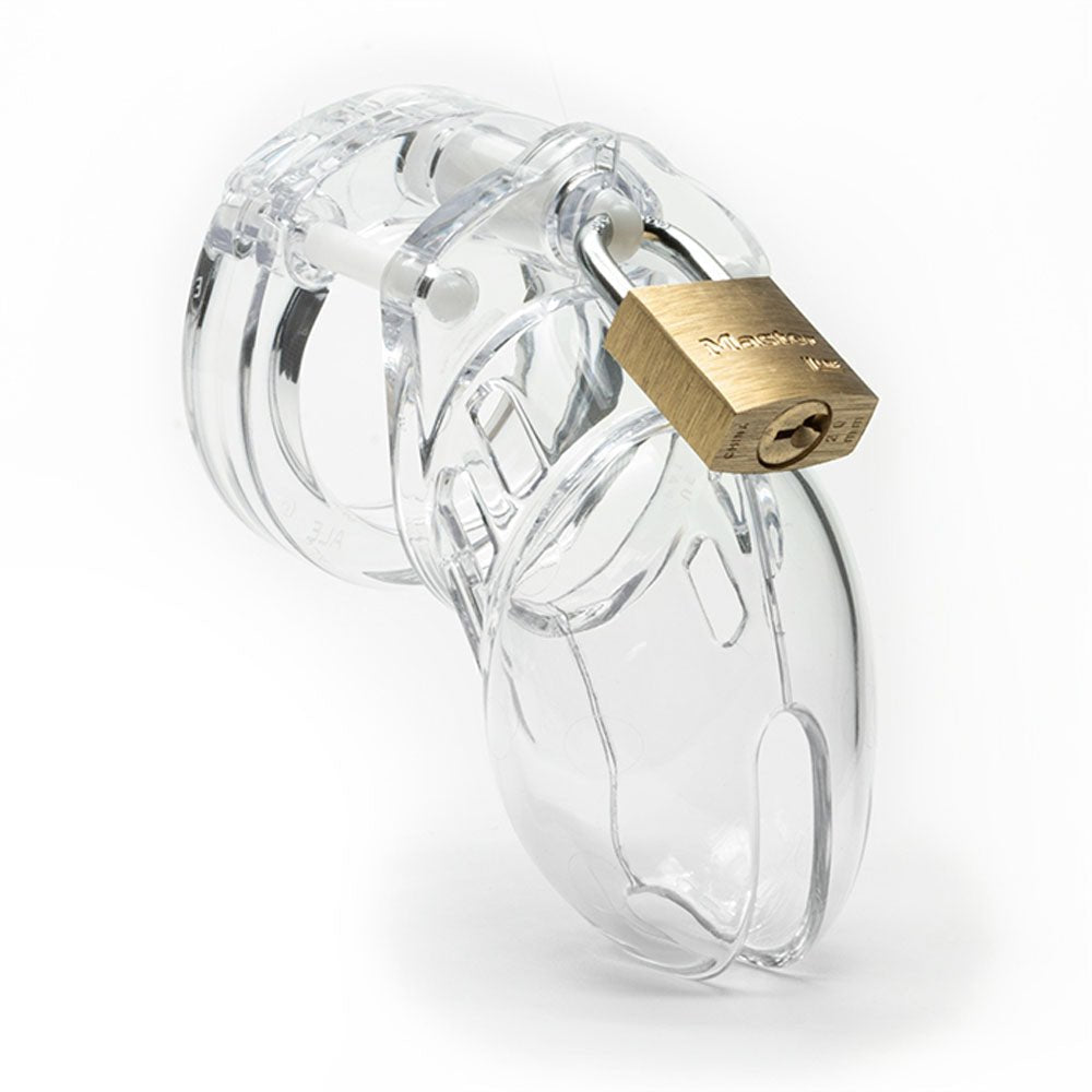 CB-6000S Chastity Cock Cage Kit - Clear 2.5 Inch Cock Cage Kit